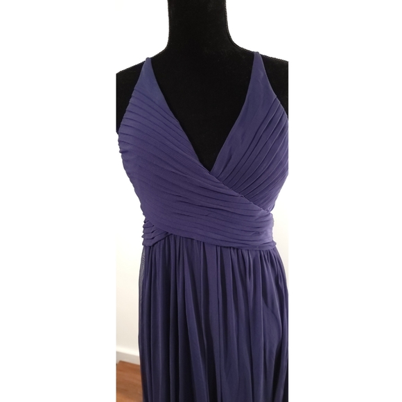 Haute Nights Ruched Mesh PeekABoo Back Sweetheart Neckline Gown Navy Blue Sz 13 - Picture 2 of 8